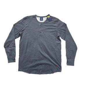 Polo Ralph Lauren Sleepwear Henley Shirt Mens Large Gray Cotton Long Sleeve New